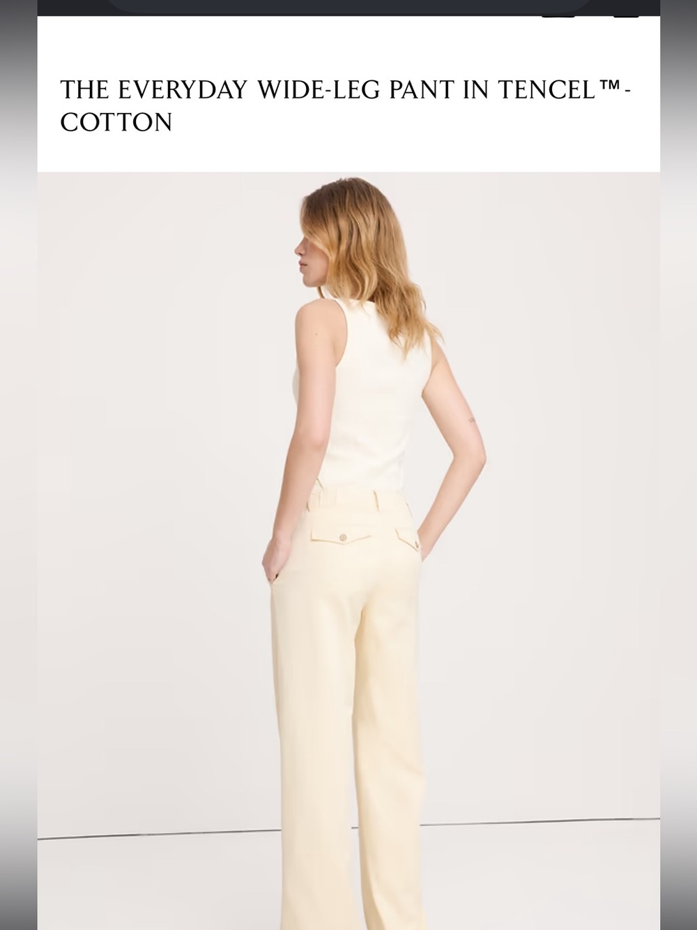 Banana Republic Cream Wide-Leg Cotton Pants